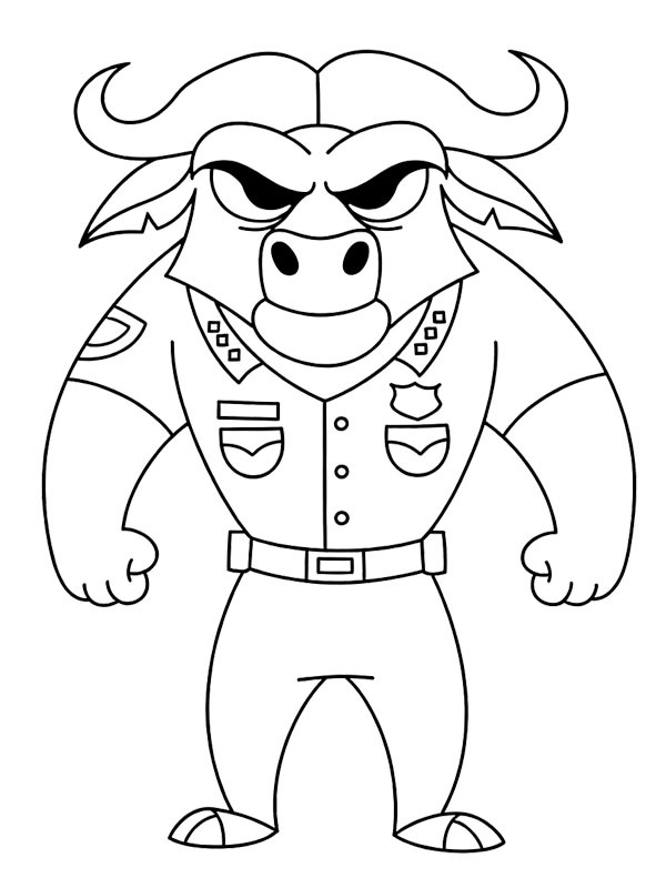 Chief Bogo (Zootropolis) de colorat