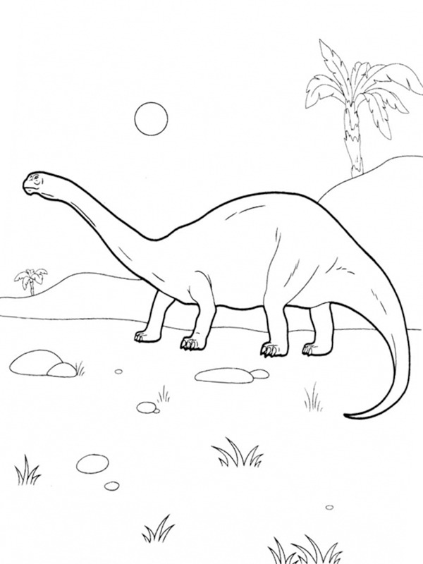 Dinozaur Diplodocus de colorat