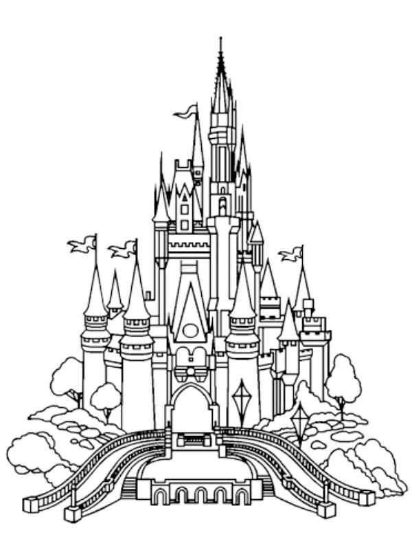 Castelul Disneyland de colorat