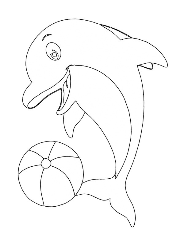 Delfin cu minge de colorat