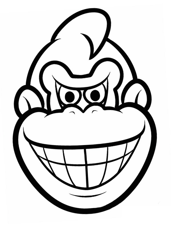 Fața lui Donkey Kong de colorat