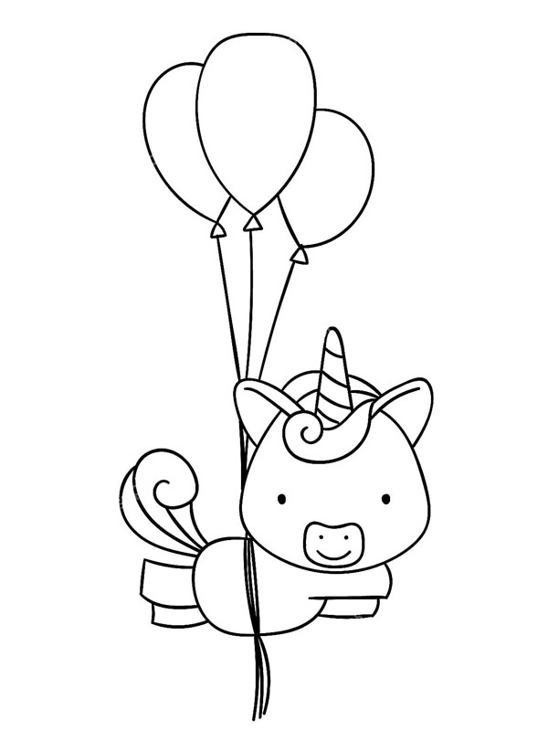 Unicorn cu baloane de colorat
