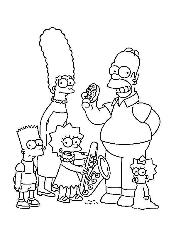 Familia Simpson de colorat