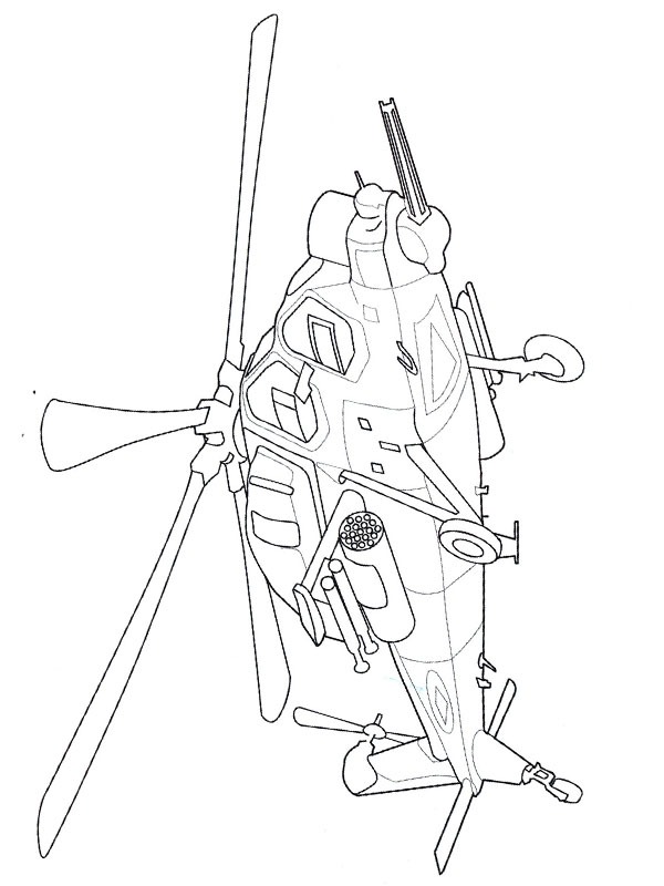 Elicopter de atac de colorat