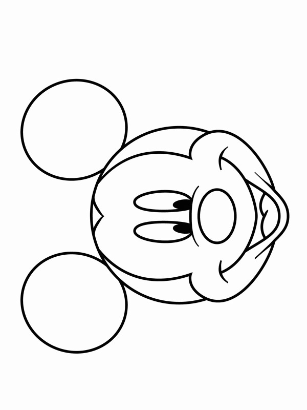 Fața lui Mickey Mouse de colorat