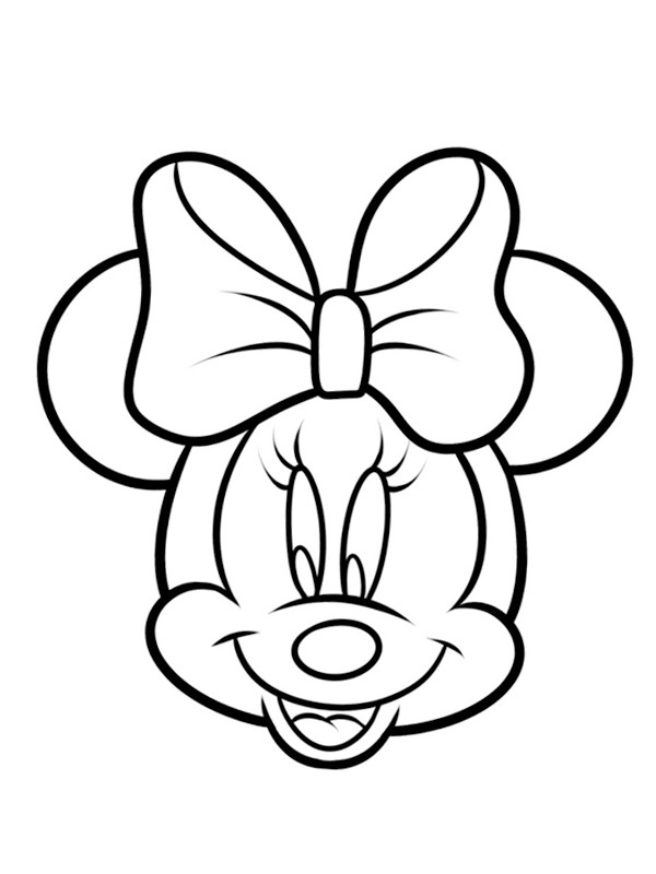 Fața lui Minnie Mouse de colorat