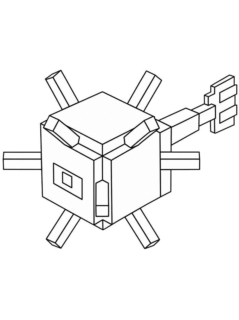 Guardian Minecraft de colorat