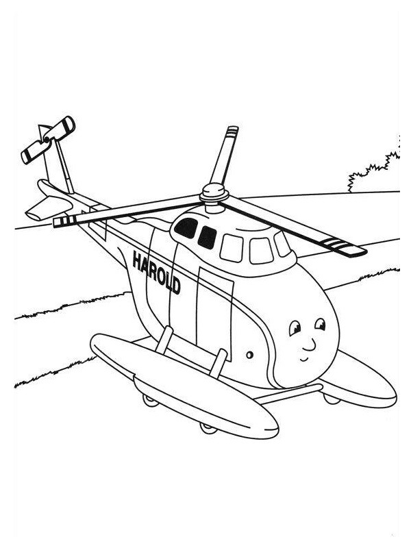 Elicopterul Harold de colorat