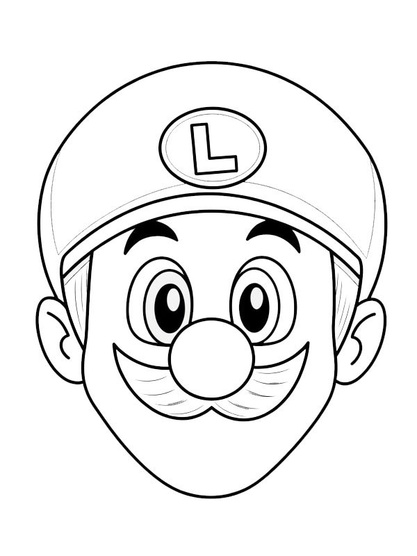 Capul lui Luigi de colorat