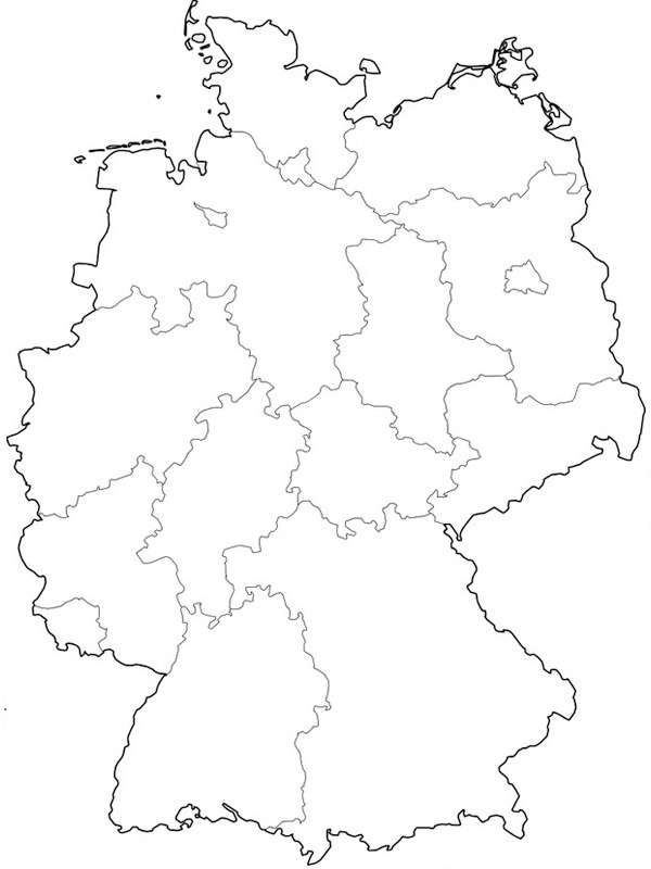 Harta Germaniei de colorat