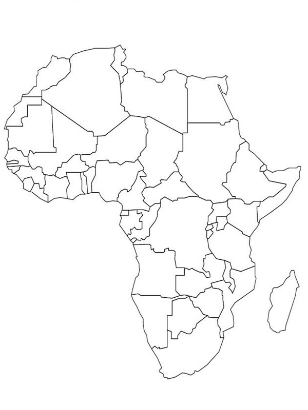 Harta Africii de colorat