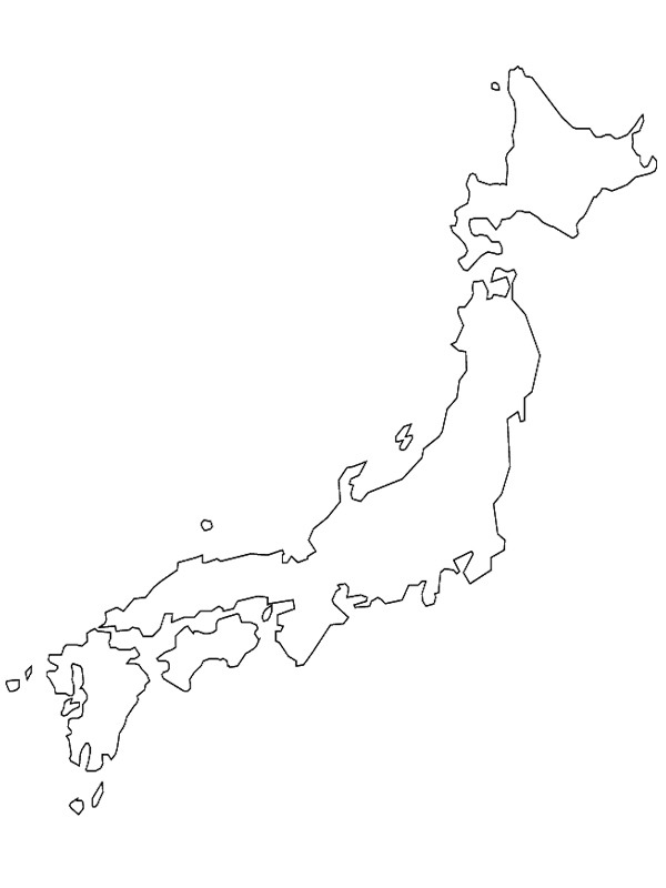 Harta Japoniei de colorat
