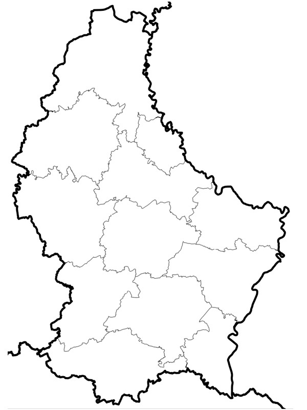 Harta Luxemburgului de colorat