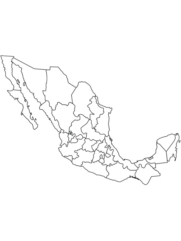 Harta Mexicului de colorat