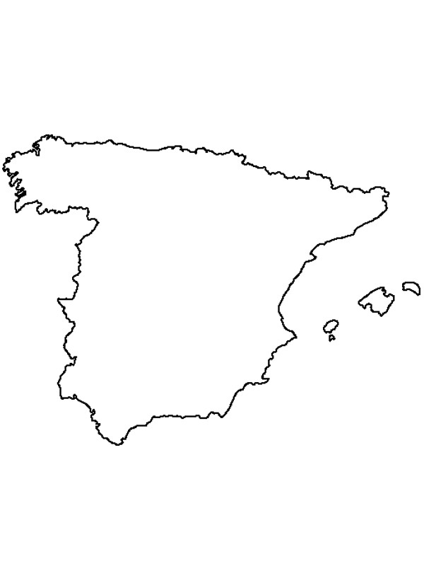 Harta Spaniei de colorat