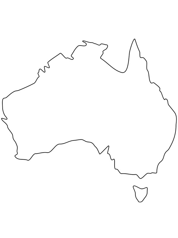 Harta Australiei de colorat