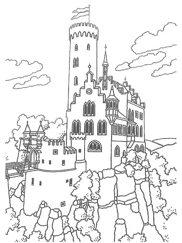 Castelul Lichtenstein de colorat