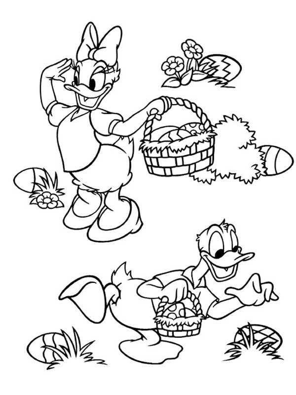 Daisy Duck şi Donald Duck caută ouă de Paşte de colorat