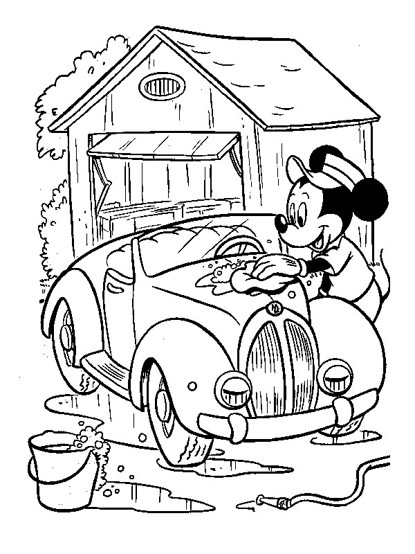 Mickey Mouse lustruiește mașina de colorat