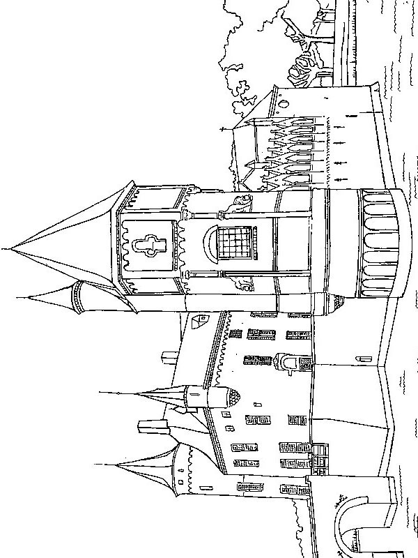 Castelul medieval de colorat