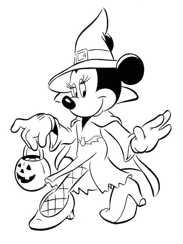 Minnie Mouse de Halloween de colorat