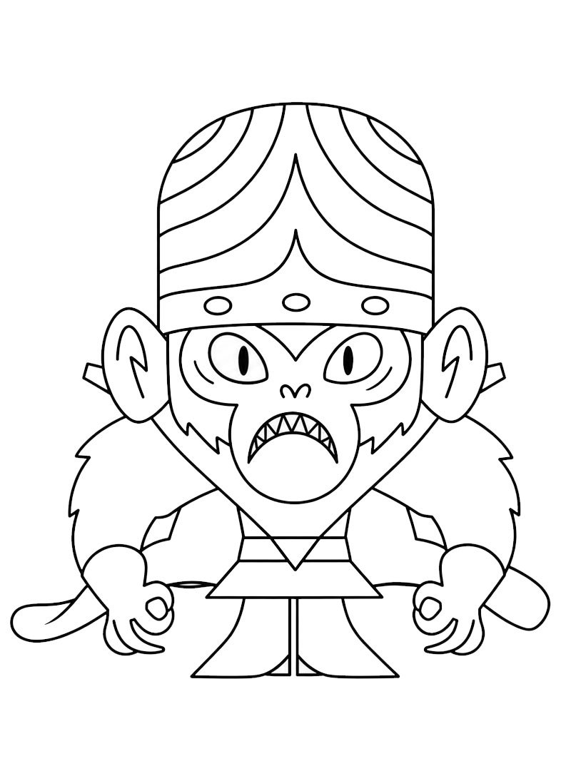 Mojo Jojo (Fetițele Powerpuff) de colorat