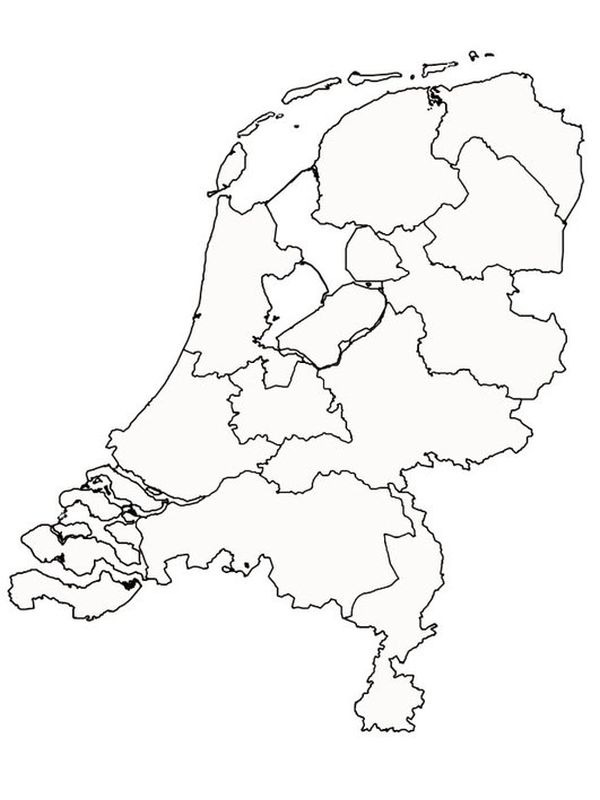 Harta Țărilor de Jos de colorat