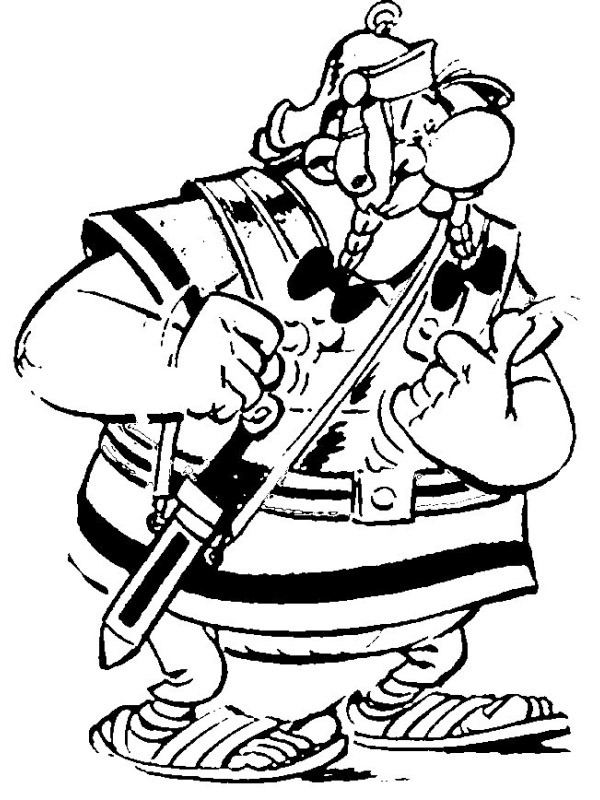Obelix îmbrăcat ca un roman de colorat