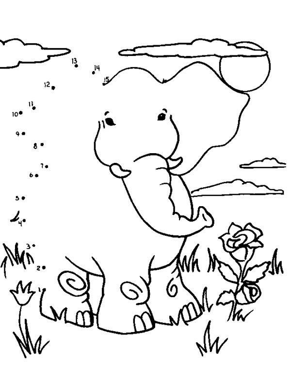 Desenează un elefant de colorat