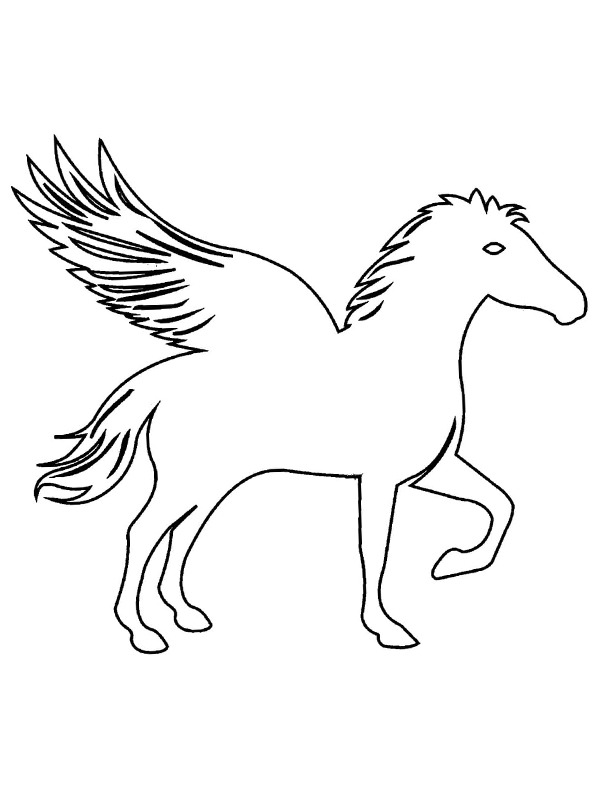 Cal cu aripi de colorat
