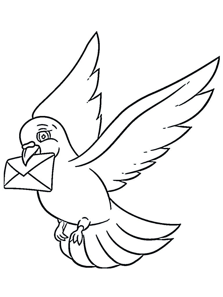 Porumbel poștaș de colorat