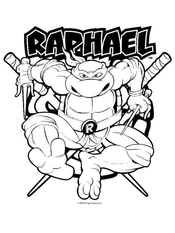 Raphael (Ţestoasele Ninja) de colorat