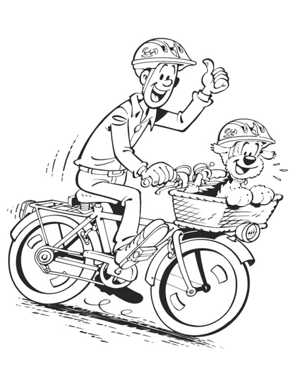 Samson și Gert pe bicicletă de colorat