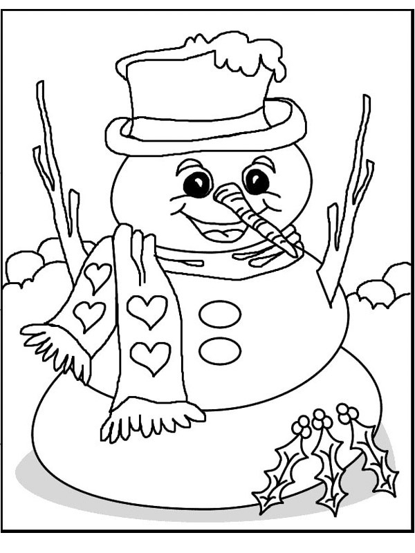 Om de zăpadă de colorat