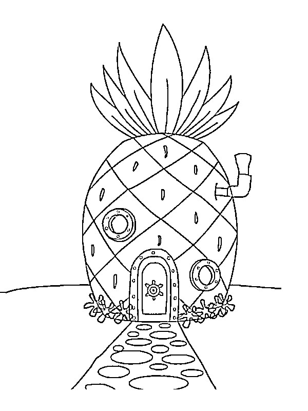 Casa ananas a lui Spongebob de colorat