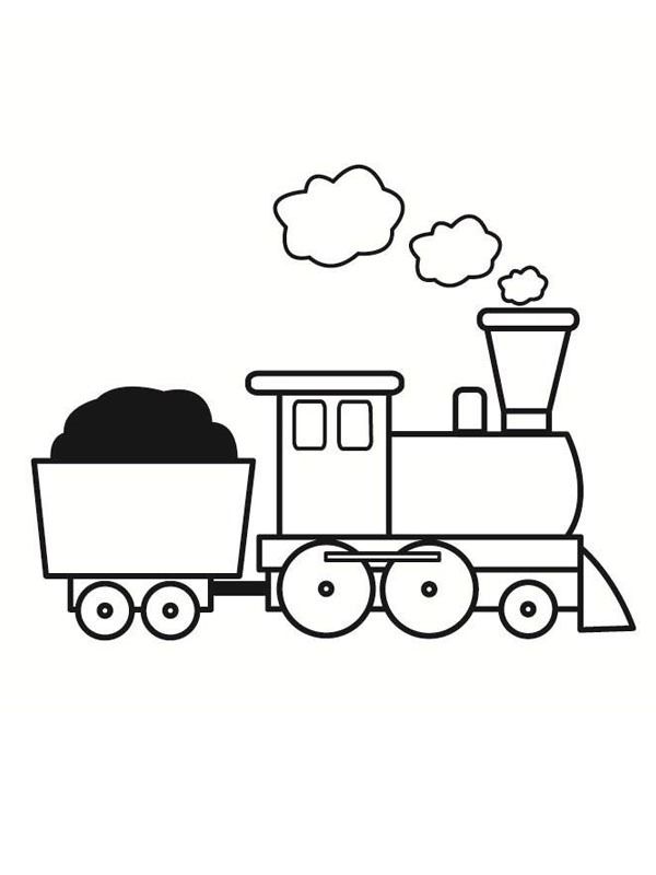 Locomotivă cu aburi cu vagon de colorat
