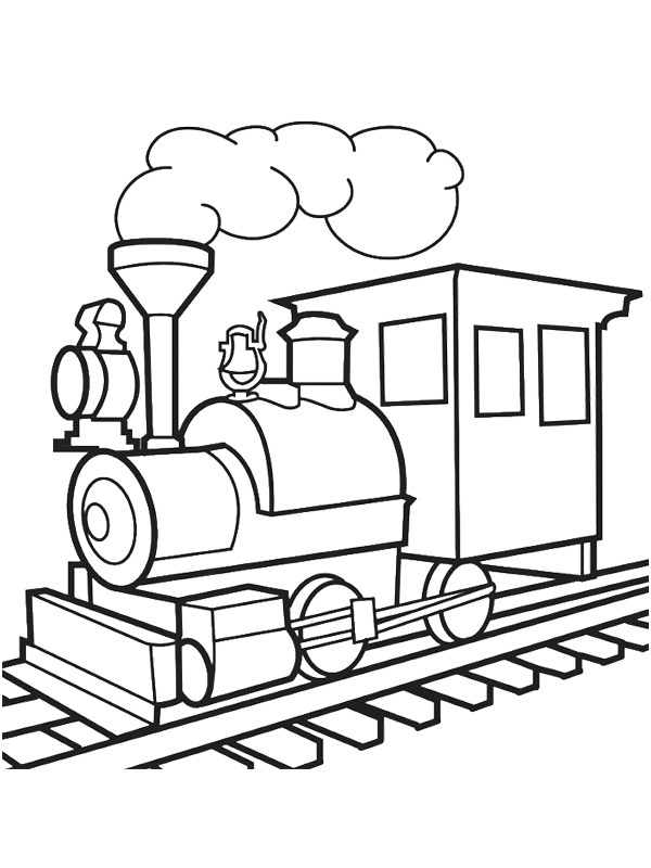 Locomotivă pe aburi de colorat