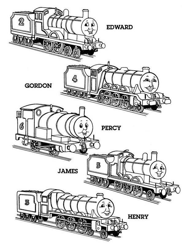 Trenul Thomas de colorat