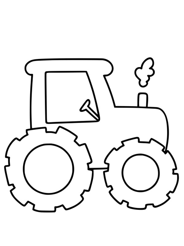Tractor simplu de colorat