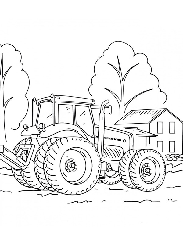 Tractor la fermă de colorat