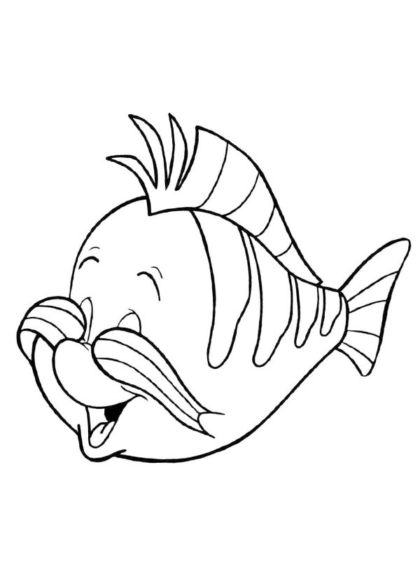 peștișorul Flounder de colorat