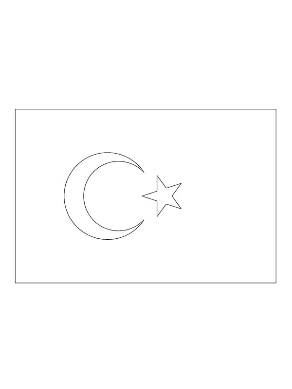 Drapelul Turciei de colorat