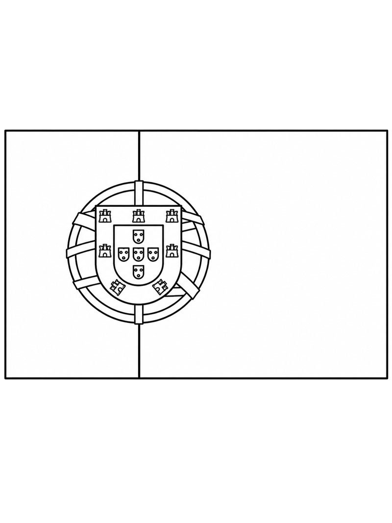 Drapelul Portugaliei de colorat