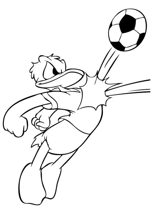 Fotbalistul Donald Duck de colorat
