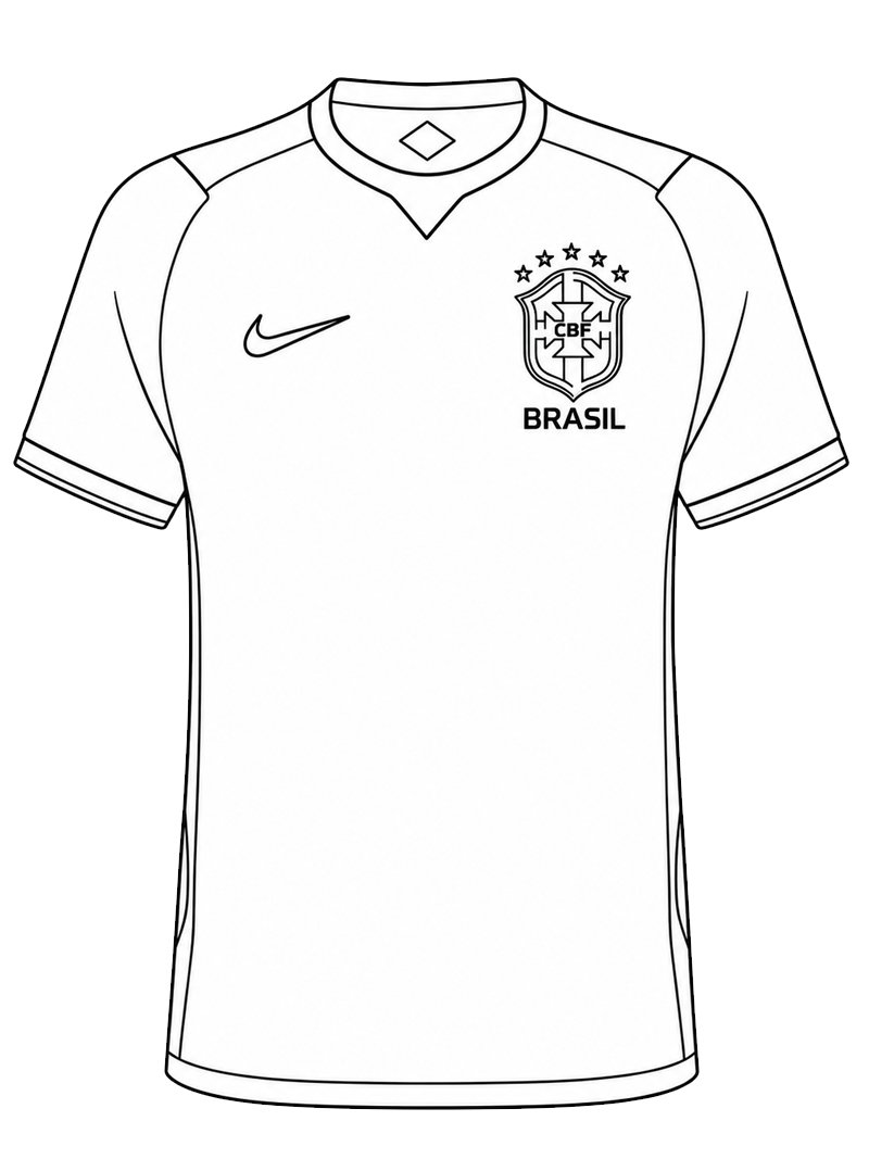 Tricou de Fotbal al Braziliei de colorat
