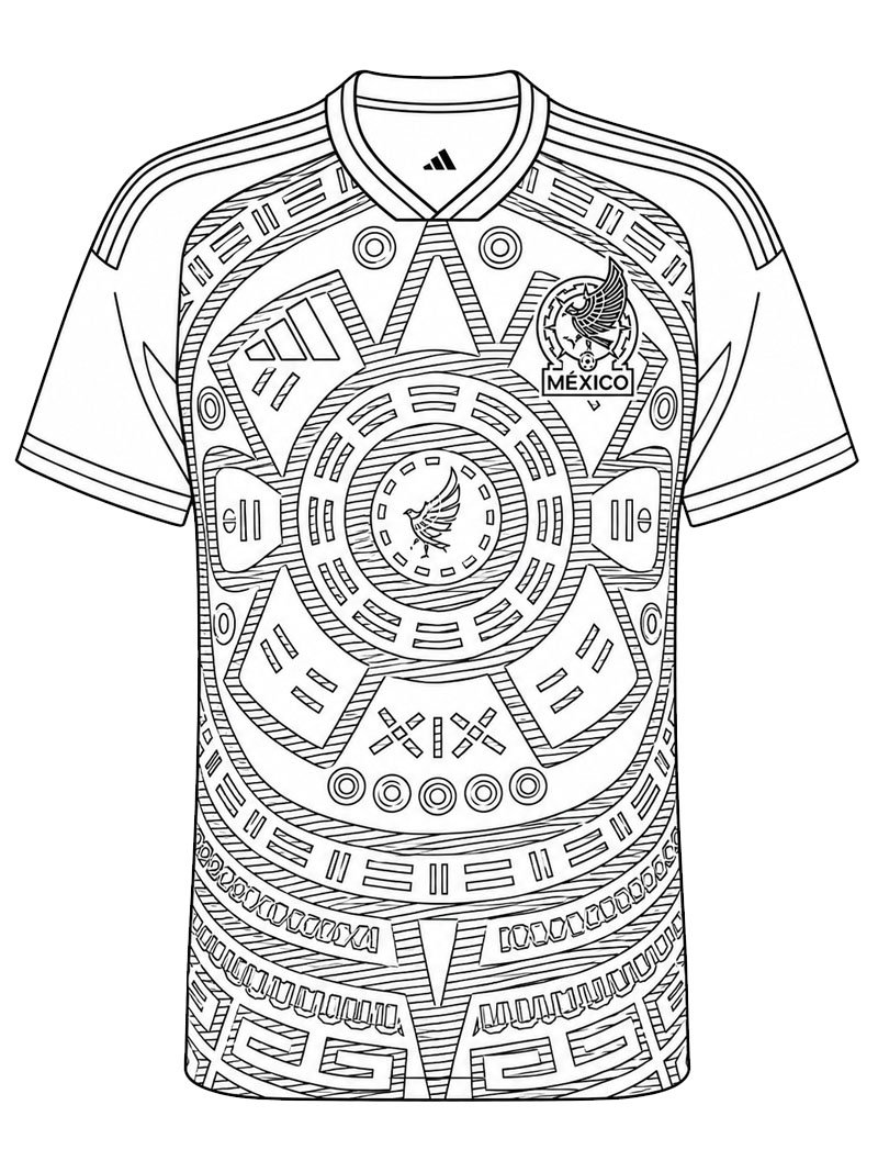 Tricou de Fotbal al Mexicului de colorat