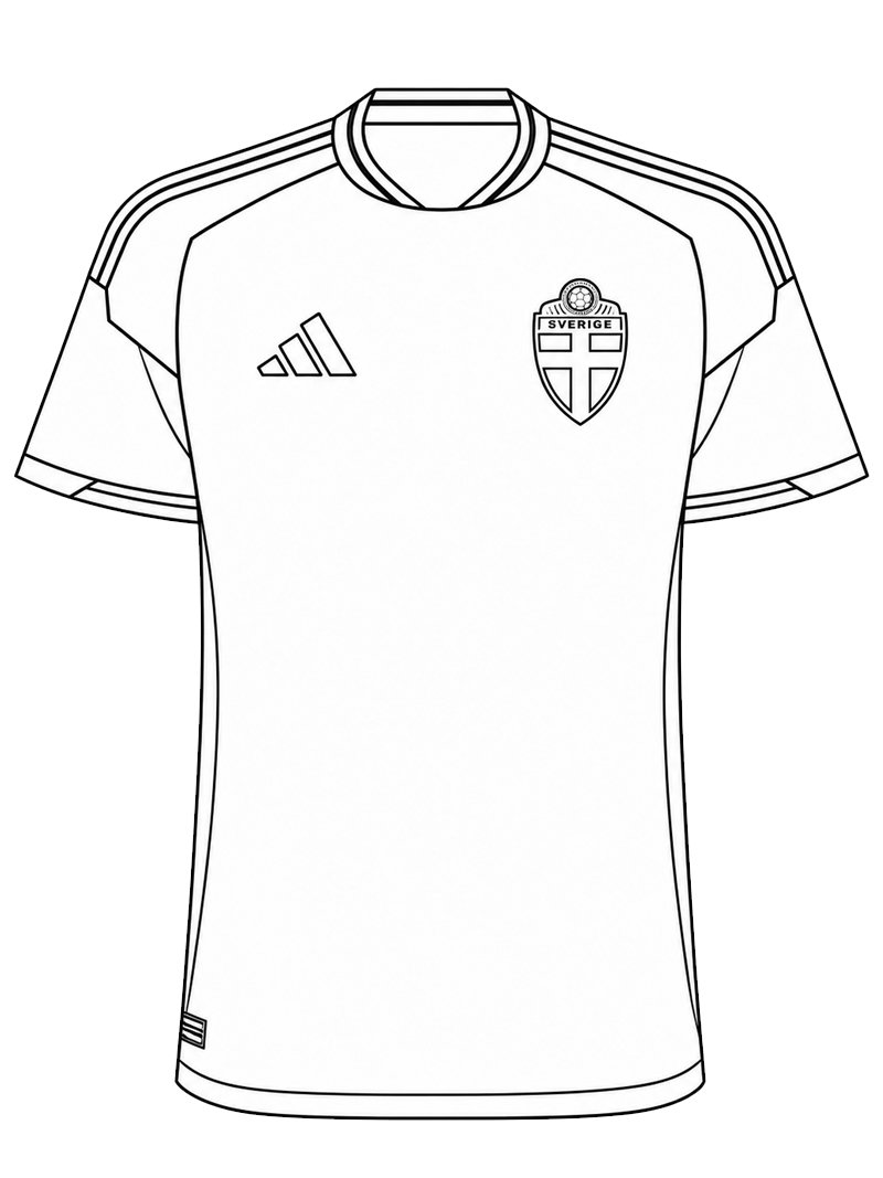 Tricou de fotbal al Suediei de colorat