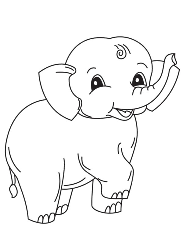 Elefant fericit de colorat