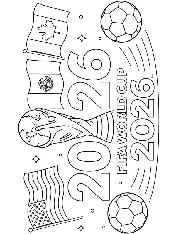 Campionatul Mondial de Fotbal 2026 de colorat