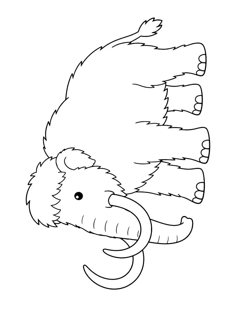 Mamut l&acirc;nos de colorat